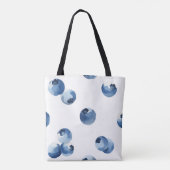 Blaubeeren Wasserfarbenmuster Tasche (Rückseite)