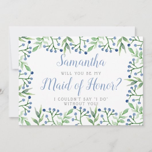 Blaubeeren | Werden Sie meine Trauzeugin sein? Einladung (Vorderseite)