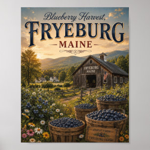 Blaubeerenernte Fryeburg Maine Antikes Landpostamt Poster