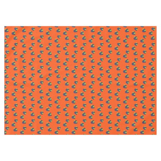 Blaubeerenfruchtmuster auf Orange Tischdecke (Vorderseite (Horizontal))