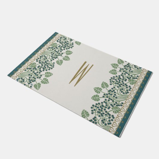 BlaubeerenNouveau Kunst-Deko-Tür-Matten Fußmatte (Schrägansicht)