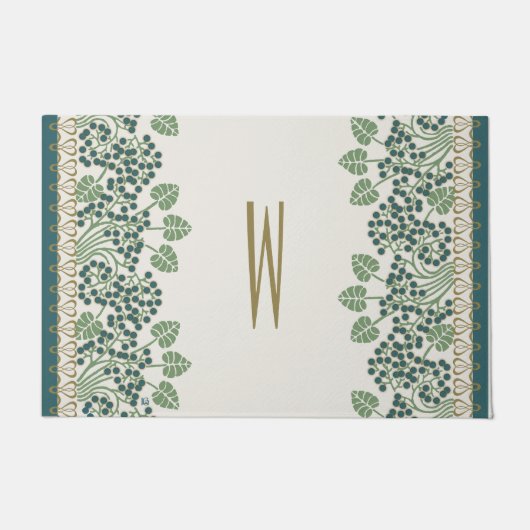 BlaubeerenNouveau Kunst-Deko-Tür-Matten Fußmatte (Vorderseite)