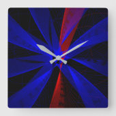 Blaubeerfarbe Abstrakt geometrische Wandleuchte Quadratische Wanduhr (Vorderseite)