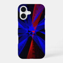 Blaubeerfarbene abstrakte geometrische iPhone 16 H