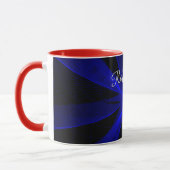 Blaubeerfarbene abstrakte geometrische Kaffeetasse (Links)