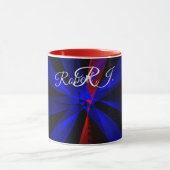 Blaubeerfarbene abstrakte geometrische Kaffeetasse (Zentrum)