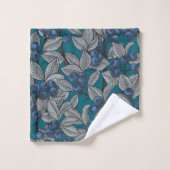 Blaubeergarten, blau und grau badhandtuch set (Waschlappen)