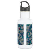 Blaubeergarten, blau und grau edelstahlflasche (Rückseite)