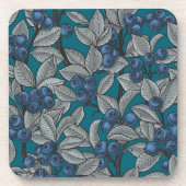 Blaubeergarten, blau und grau getränkeuntersetzer (Vorderseite)