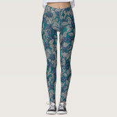 Blaubeergarten, blau und grau leggings (Vorderseite)