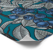 Blaubeergarten, blau und grau poster (Ecke)