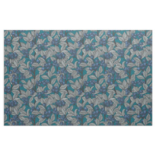 Blaubeergarten, blau und grau stoff