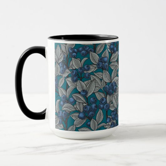 Blaubeergarten, blau und grau tasse (Links)