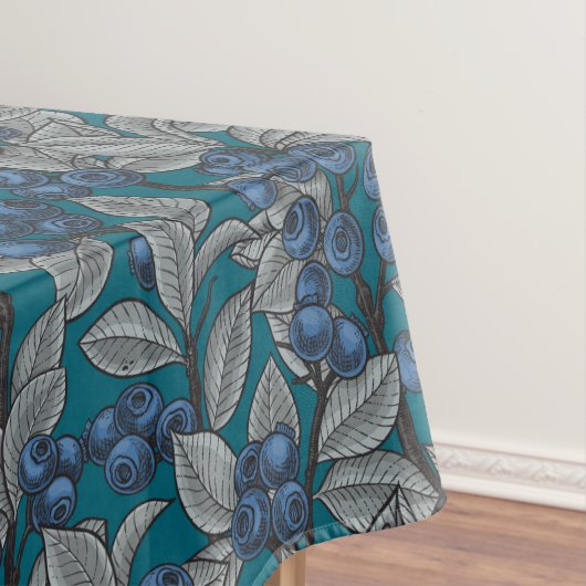 Blaubeergarten, blau und grau tischdecke (Beispiel)