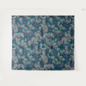 Blaubeergarten, blau und grau wandteppich (Vorderseite (Horizontal))