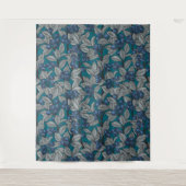 Blaubeergarten, blau und grau wandteppich (Vorderseite)