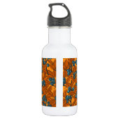 Blaubeergarten, blau und orange edelstahlflasche (Rückseite)