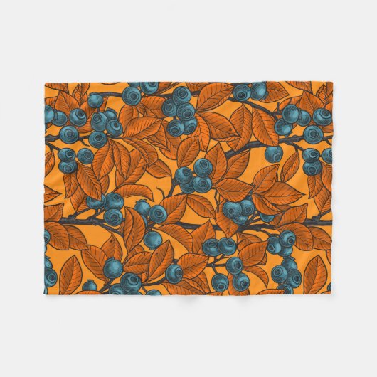 Blaubeergarten, blau und orange fleecedecke (Vorderseite (Horizontal))