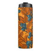 Blaubeergarten, blau und orange thermosbecher (Vorderseite)
