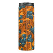 Blaubeergarten, blau und orange thermosbecher (Rückseite)