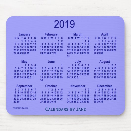 Blaubeerkalender 2019 durch Janz Mausunterlage Mousepad (Vorne)