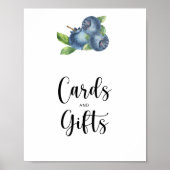 Blaubeerkarten und Geschenke Babydusche Poster (Vorne)
