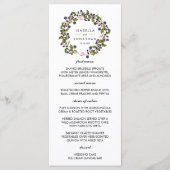 Blaubeerkranz | Hochzeitsmenü Menükarte (Vorderseite)