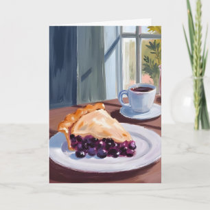 Blaubeerkuchen-Aquarellmalerei Karte