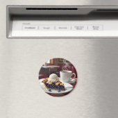 Blaubeerkuchen, Eiscreme und Kaffee Magnet (In Situ (Geschirrspüler))