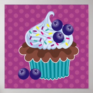 Blaubeerkuchen-Leinwand-Druck Poster