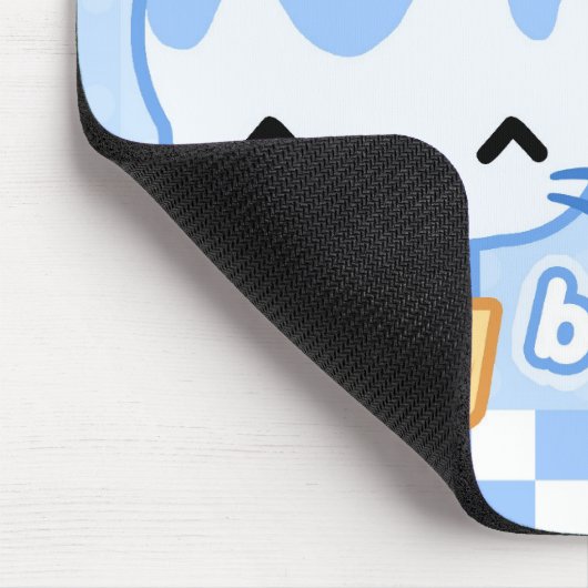 Blaubeerkuchen-Miezekatze Mousepad (Ecke)