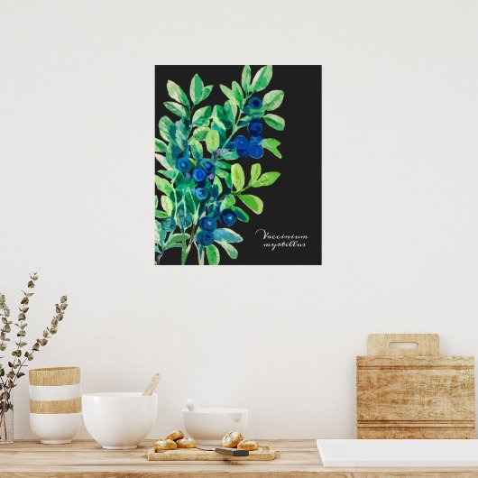 Blaubeermalerei Poster (Küche)