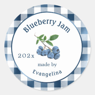 Blaubeermarmelade-Einmachglas im Vintage-Look Runder Aufkleber