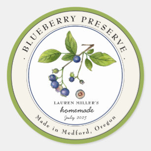 Blaubeermarmelade Glas Etikett für Konserven Runder Aufkleber