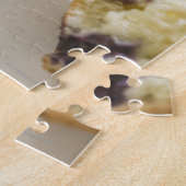 Blaubeermuffe auf weißem Teller aufgespalten Puzzle (Seite)