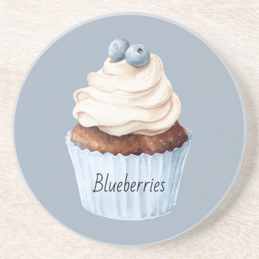 Blaubeermuffin Getränkeuntersetzer (Vorne)