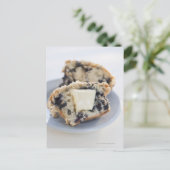 Blaubeermuffin mit Butter Postkarte (Stehend Vorderseite)