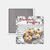 Blaubeermuffin-Rezept Magnet (Vorderseite/Rückseite)