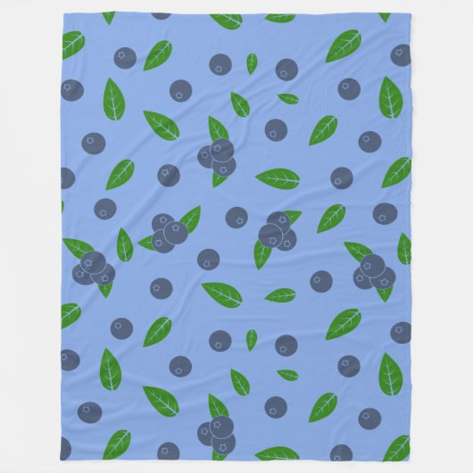 Blaubeermuster Fleecedecke (Vorderseite)