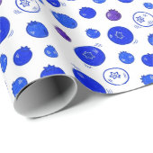 Blaubeermuster Geschenkpapier (Rolleneckpunkt)