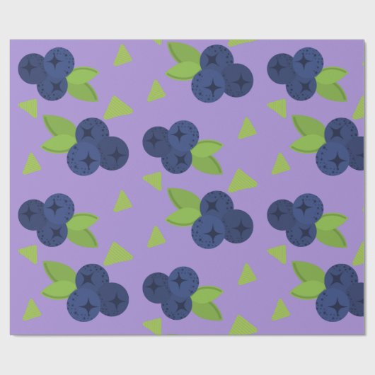 Blaubeermuster Geschenkpapier (Flach)