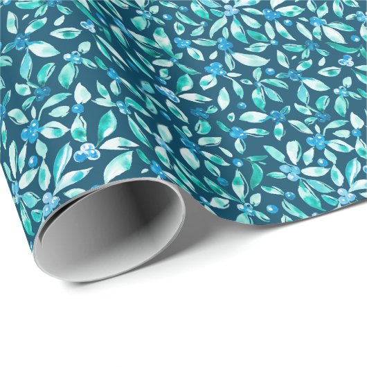 Blaubeermuster Geschenkpapier (Rolleneckpunkt)