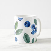 Blaubeermuster Kaffeetasse (VorderseiteRechts)