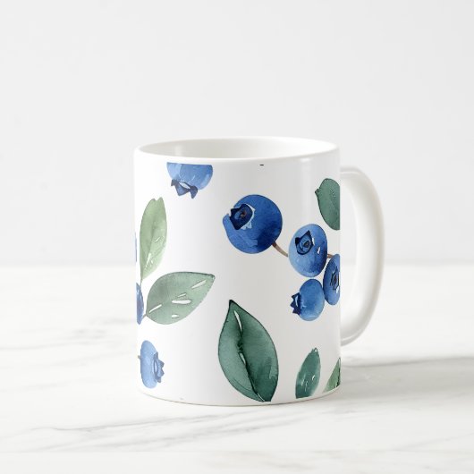 Blaubeermuster Kaffeetasse (VorderseiteRechts)