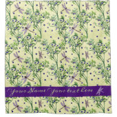 Blaubeermuster mit Libellen Duschvorhang (Vorderseite)