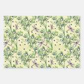 Blaubeermuster mit Libellen Geschenkpapier Set (Vorderseite 2)