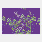 Blaubeermuster mit Libellen Geschenkpapier Set (Vorderseite)