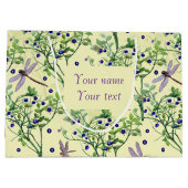 Blaubeermuster mit Libellen Große Geschenktüte (Rückseite)