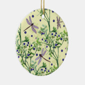 Blaubeermuster mit Libellen Keramik Ornament (Rechts)