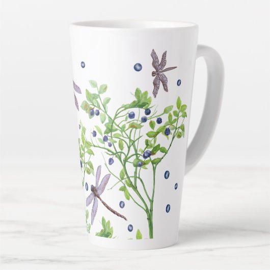 Blaubeermuster mit Libellen Milchtasse (Rechte Ecke)